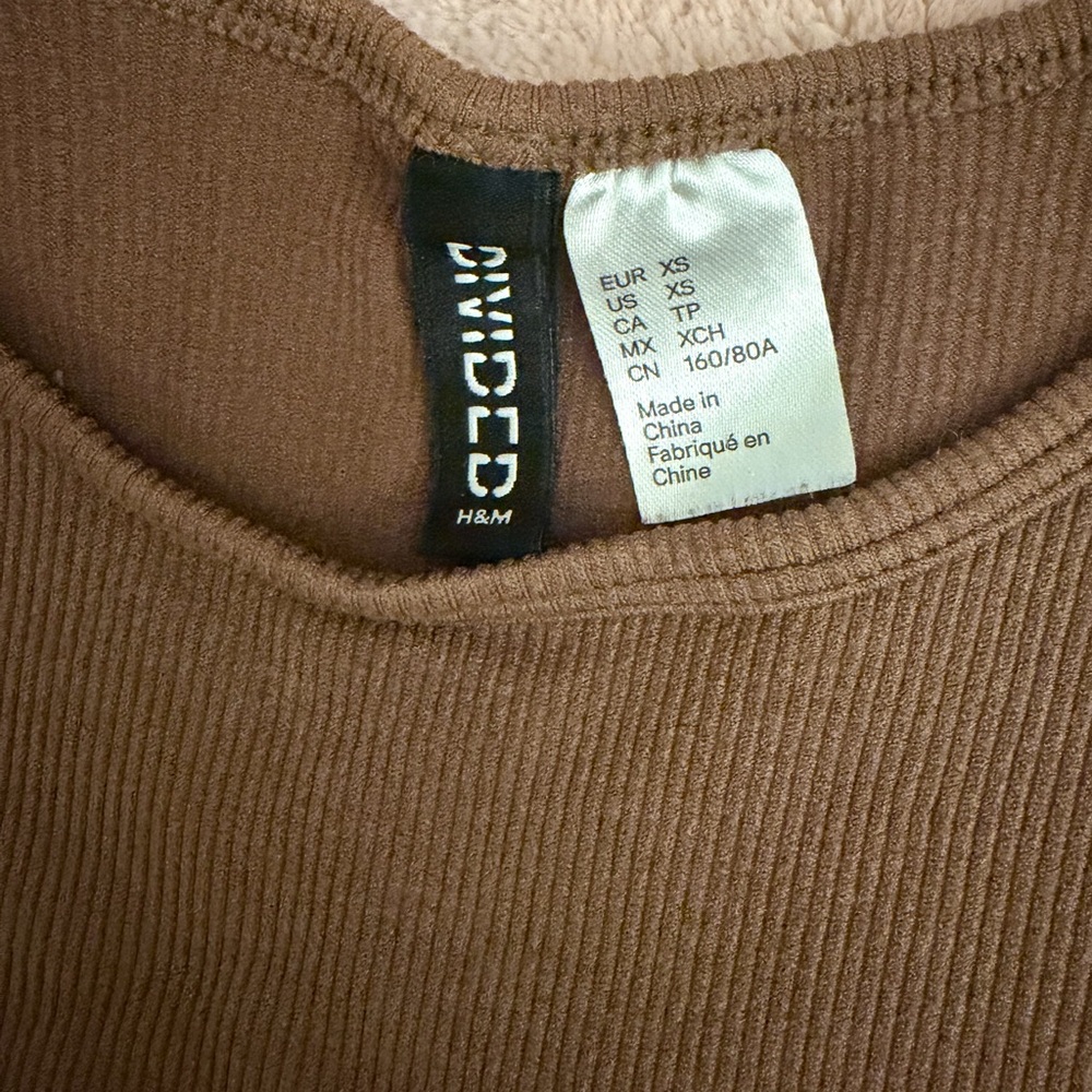 H&M Divided Ribbed Brown Top - Picture 4 of 4